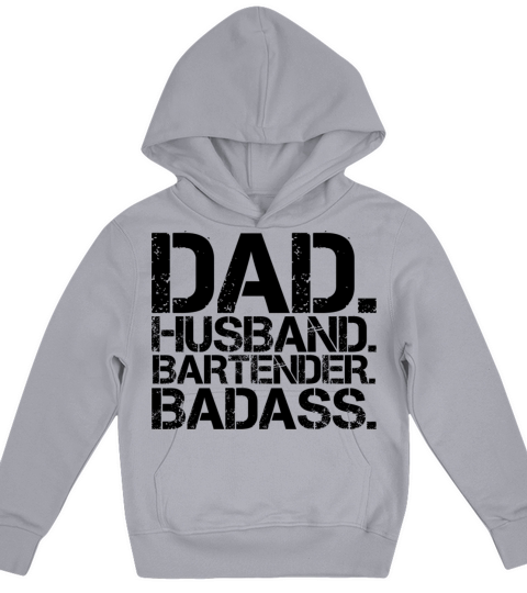Dad Husband Bartender Badass Funny Bartending Dads Kids Hoodie