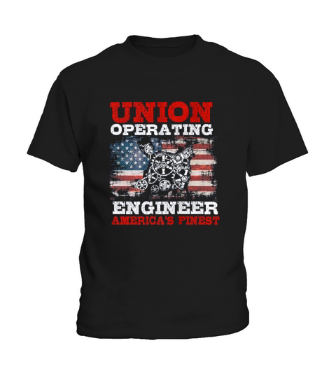 US Flag Union Operating Engineers Kids T-Shirt