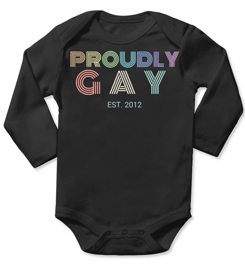 Proudly Gay Est 2012 Pride Long Sleeve Baby One-Piece