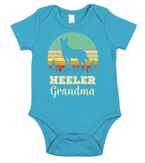 Heeler Grandma Shirt - Australian Cattle Dog Lover Short Sleeve Baby One-Piece