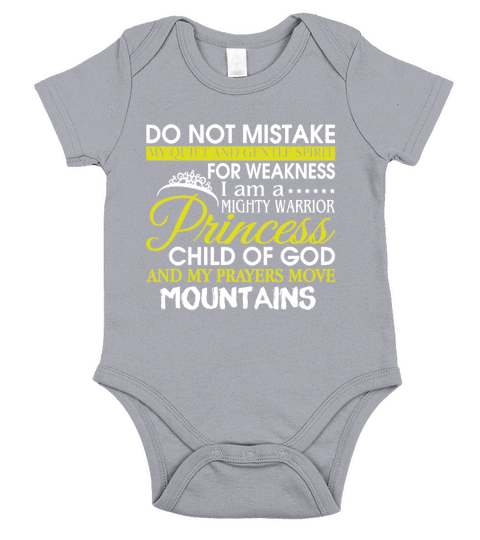 I Am A Mighty Warrior Princess Child Of God T Shirt Short Sleeve Baby One-Piece