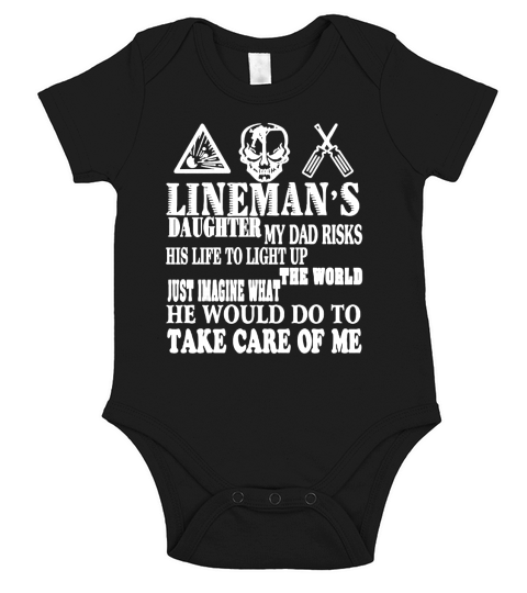 My Dad Is A Lineman T Shirt T-Shirt Short Sleeve Baby One-Piece