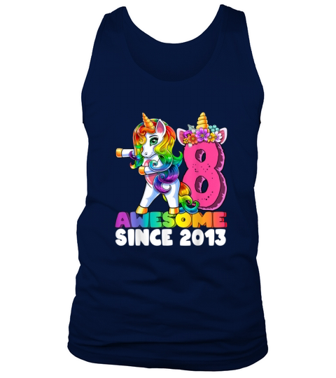 Awesome Since 2013 Flossing Unicorn 8th Birt 633 Men's Tank Top