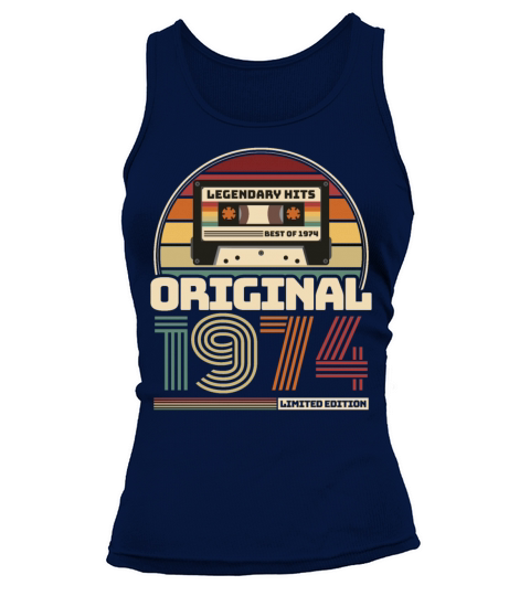 Beautiful Retro Vintage tape birthday 1974 Women's Tank Top