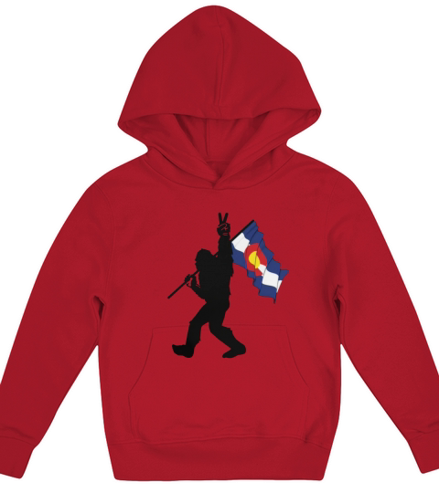 Bigfoot Peace Sign Colorado Flag Kids Hoodie