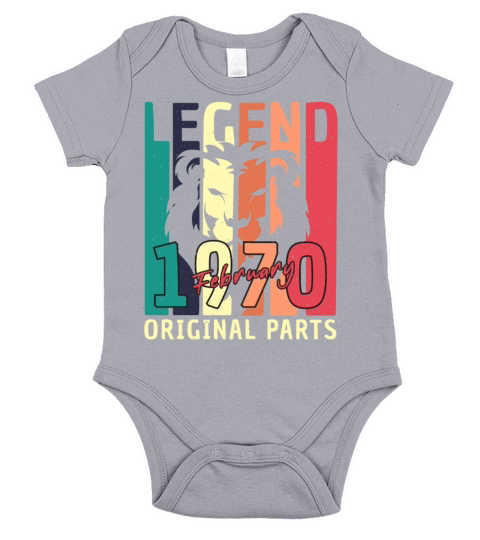 February 1970 Original Retro Lion Short Sleeve Baby One-Piece