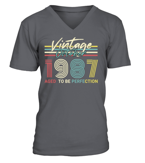 Born 1987 October Vintage Gift Idea Men's V-Neck T-shirt