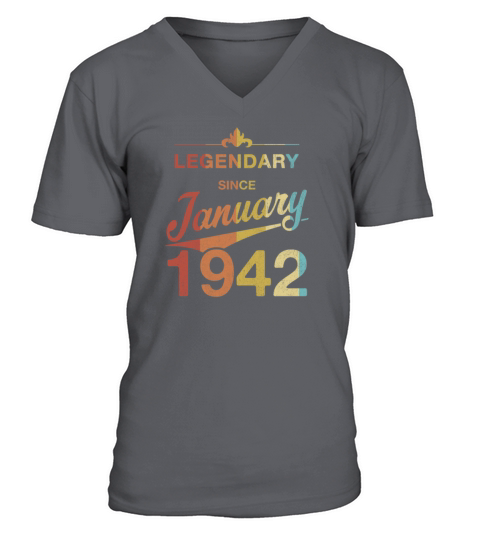 80th Birthday 80 Year Old Born January 1942 Gift Men's V-Neck T-shirt