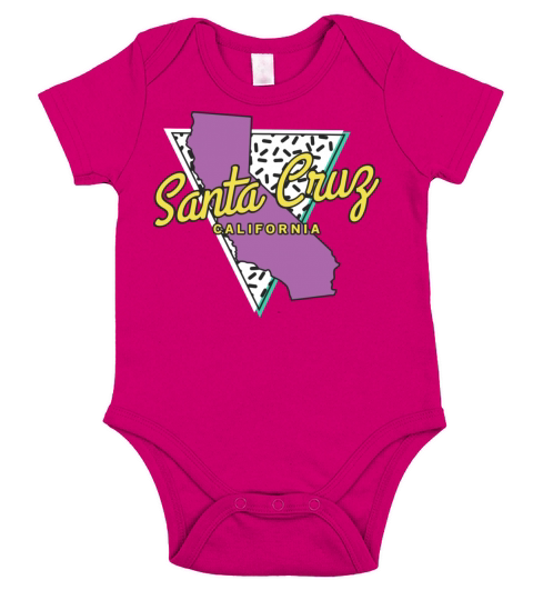 Retro Santa Cruz California Map Abilene Short Sleeve Baby One-Piece