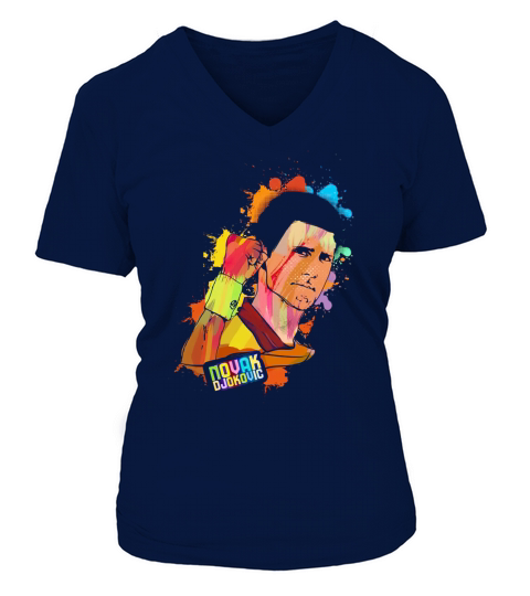 Novak Djokovic colorful V-neck T-Shirt Woman