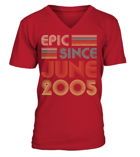 Epic Since June 2005 Vintage 15 Years Old Gifts Men's V-Neck T-shirt