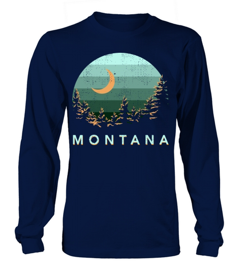 Montana Vintage Sunset Outdoors Hiking Souvenir Men's Long Sleeve
