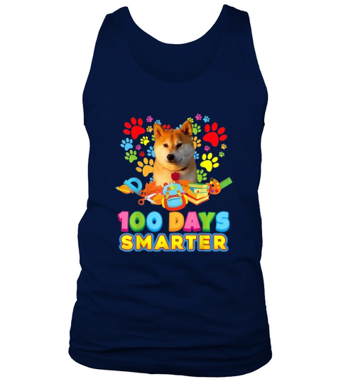 100 Days Smarter Akita Inu Dog Paw Prints Heart 100th Day Of Tank Top Unisex