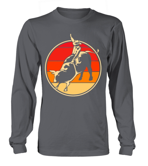 Vintage Bull Riding Retro Rodeo Graphic For Women Women's Long Sleeve