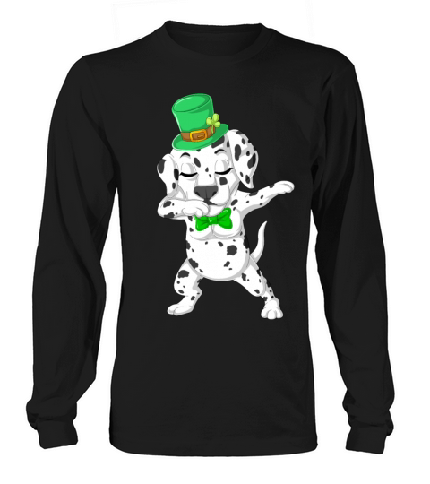 dabbing dalmatian st patricks day Men's Long Sleeve