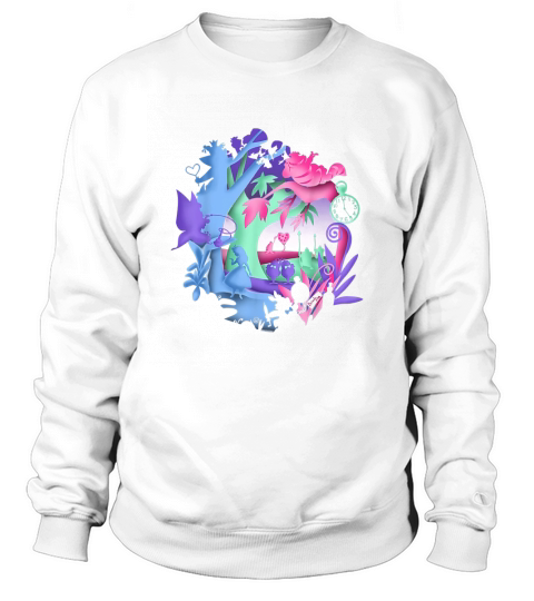 Alice In Wonderland Neon Forest Silhouette Sweatshirt Unisex
