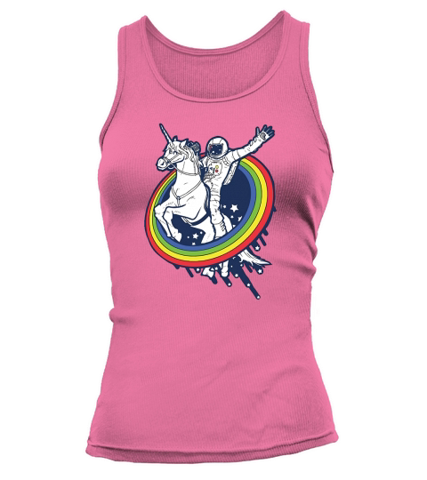 Unicorn and Astronaut Rainbow Space Exploration Tank top Woman