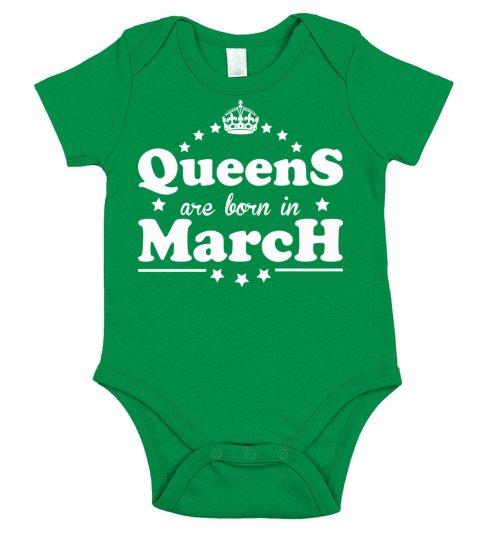 Queens are born in March Short Sleeve Baby One-Piece