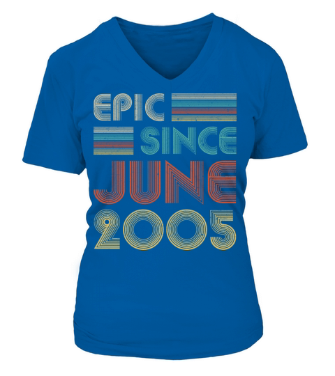 Epic Since June 2005 Vintage 15 Years Old Gifts Women's V-Neck T-shirt