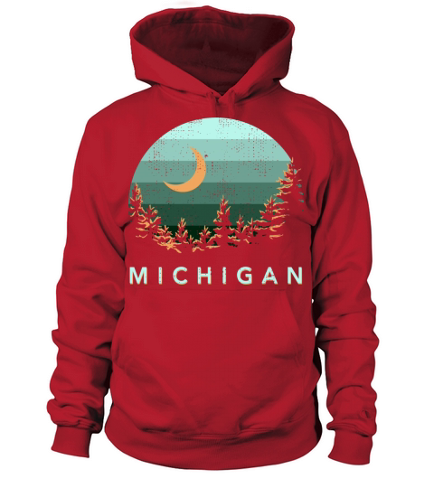 Michigan Vintage Sunset Outdoors Hiking Souvenir Men's Hoodie
