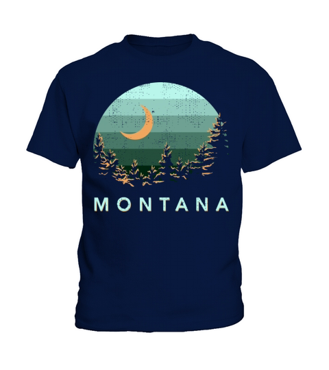 Montana Vintage Sunset Outdoors Hiking Souvenir Kids T-Shirt