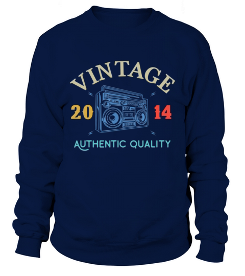Vintage 2014 Authentic Birthday Birth Year Men's Sweatshirt