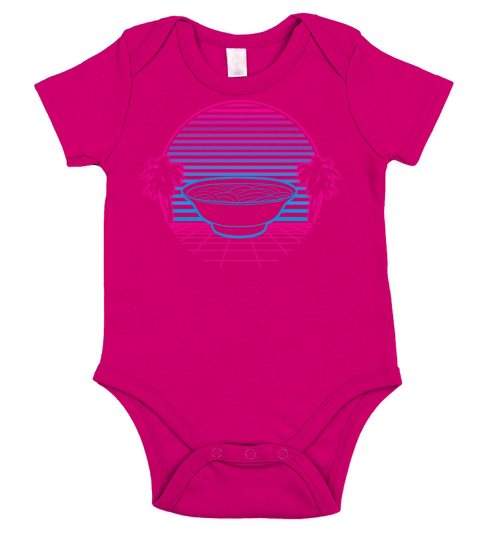Ramen Soup Retro Vintage Retrowave Short Sleeve Baby One-Piece