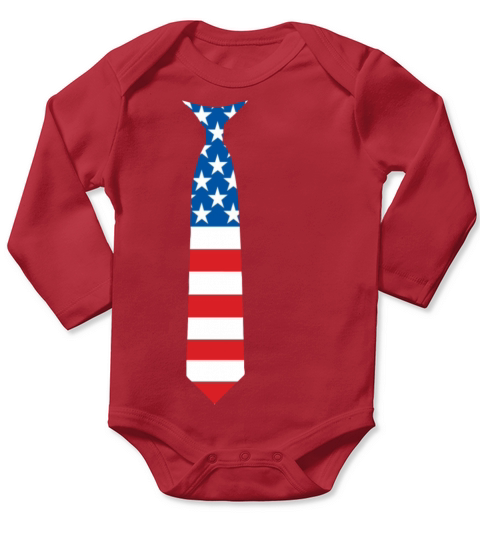 tie flag Long Sleeve Baby One-Piece