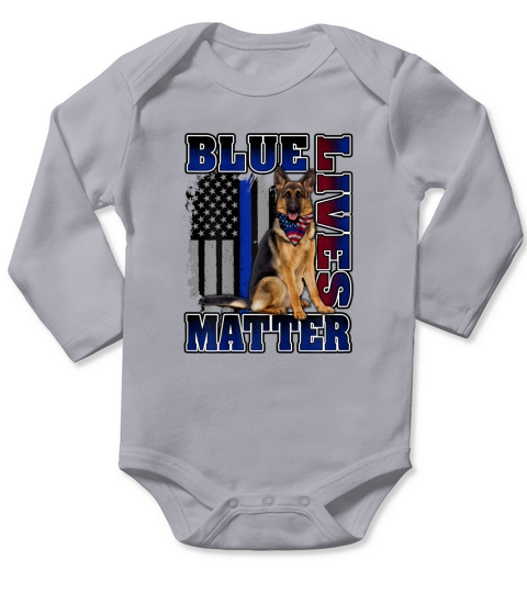 Police Officer K9 Dog Shirt Blue Lives Matter Blue Line Flag Long Sleeve Baby One-Piece