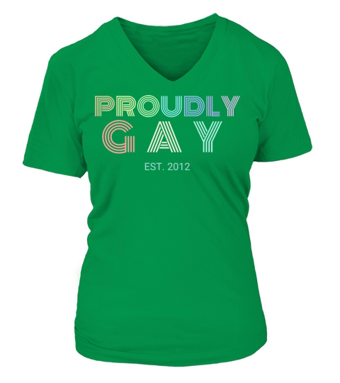 Proudly Gay Est 2012 Pride Women's V-Neck T-shirt