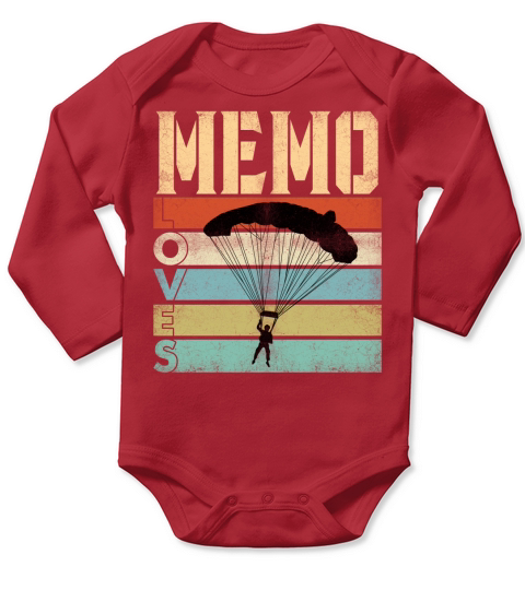Vintage Memo Love Skydive Great Grandparents Gift 2020 Long Sleeve Baby One-Piece