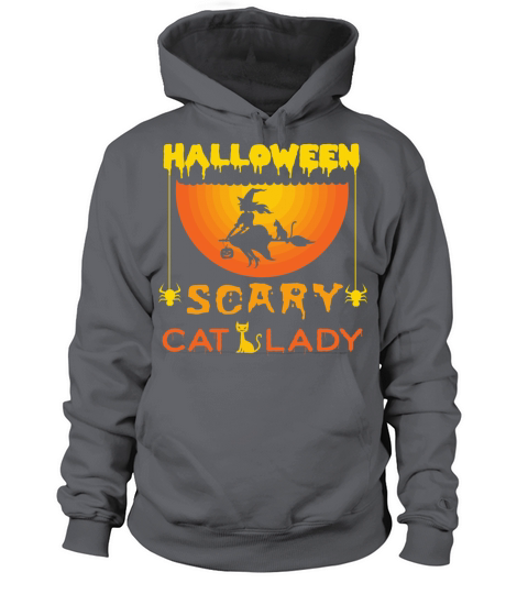Crazy halloween scary cat lady Women's Hoodie