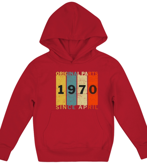 Born In April 1970 Funny Birthday Retro Quote Kids Hoodie