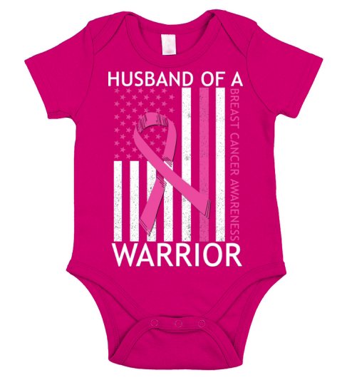 HUSBAND OF WARRIOR BREAST CANCER AWARENESS Short Sleeve Baby One-Piece