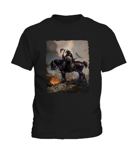 Frank Frazetta Art Death Dealer Barbarian Horror Kids T-Shirt