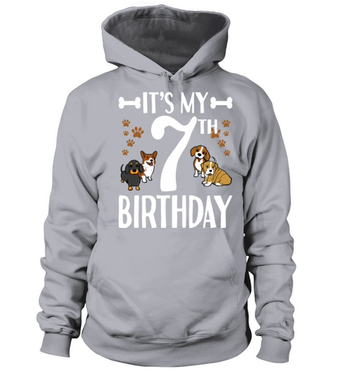 Its My 7th Birthday Dog Lover 7 Years Old Puppy Women's Hoodie
