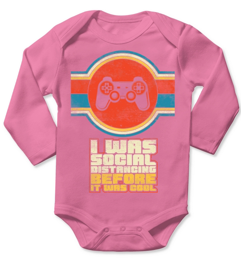 I Was Social Distancing Before It Was Cool Video Long Sleeve Baby One-Piece