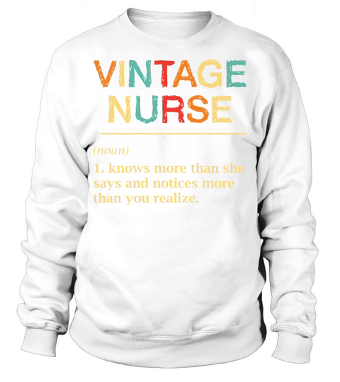 Vintage Nurse Definition Funny Nursing RN ER ED Sweatshirt Unisex