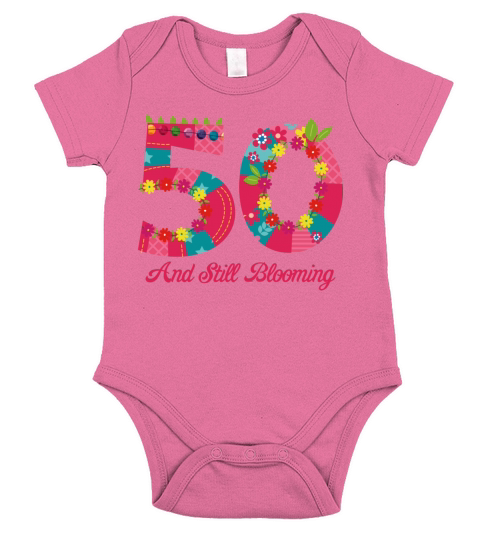 Blooming 50th Birthday Short Sleeve Baby One-Piece