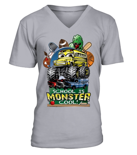 Monster School Bus Men's V-Neck T-shirt