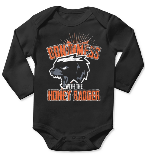 Vintage Animal Gifts Dont Mess With The Honey Badger Long Sleeve Baby One-Piece