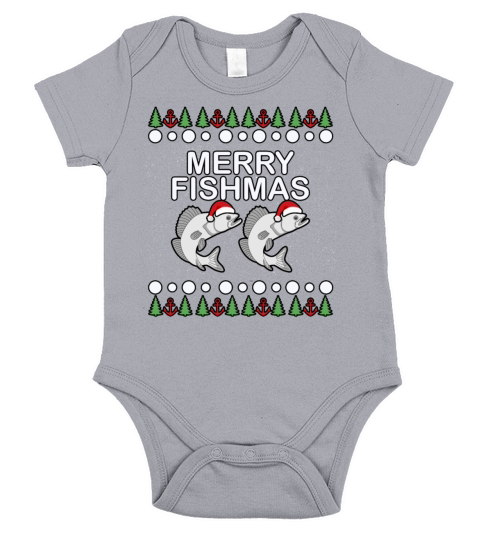 Merry fishmas fishing christmas hobby fish present Short Sleeve Baby One-Piece