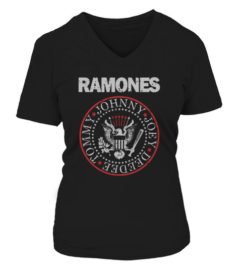 Ramones Seal Retro V-neck T-Shirt Woman