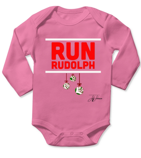 Run rudolph Long Sleeve Baby One-Piece