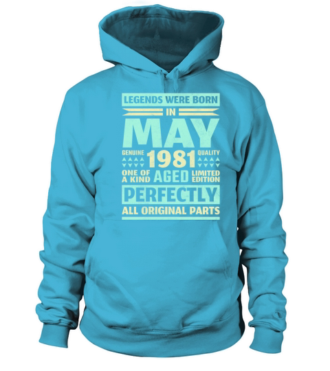 40th Birthday May Gift Vintage 1981 40 Years Men's Hoodie