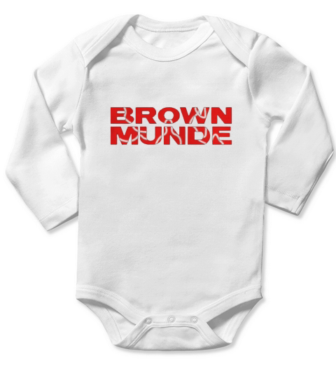 brown munde   Basic Art Long Sleeve Baby One-Piece