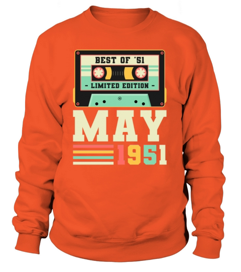 70th Birthday May Gift Vintage 1951 70 Years Women's Sweatshirt
