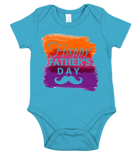 Happy Fathers Day Short Sleeve Baby One-Piece