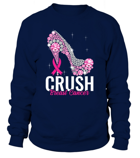Crush Breast Cancer Bling Pink Ribbon awareness Women's Sweatshirt