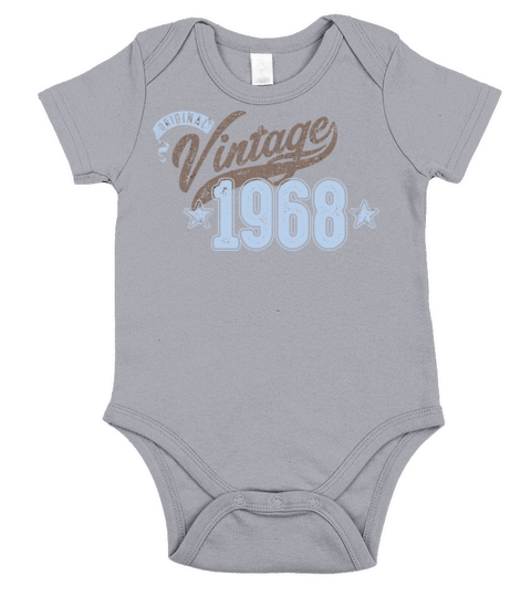Original Vintage Birth Year 1968 Short Sleeve Baby One-Piece